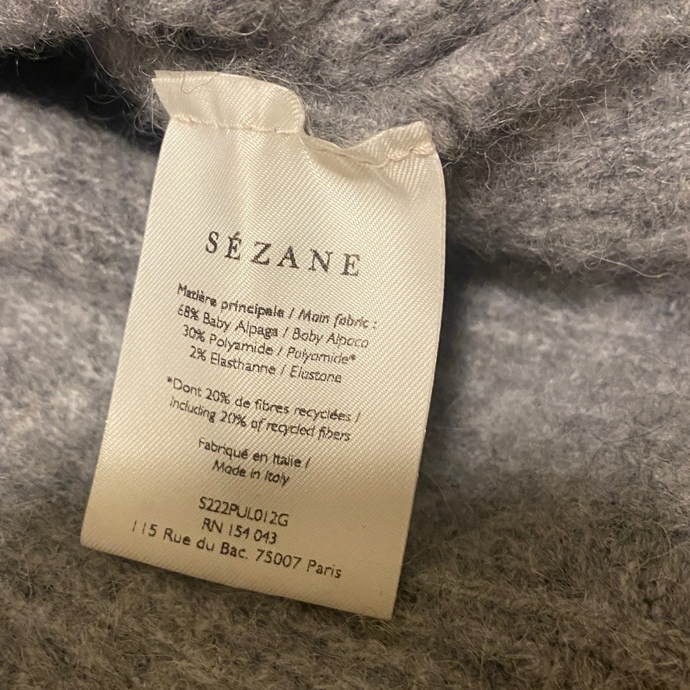 Sezane Otis Jumper XS Mottled Grey - Picture 5 of 6